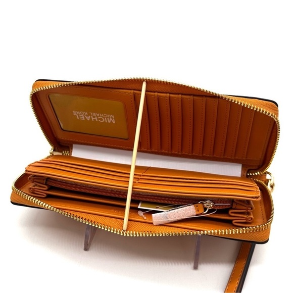 Michael Kors Large Continental Wallet Wristlet Cider - Picture 7 of 8